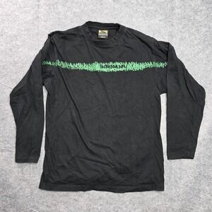 VINTAGE Drunknmunky Shirt Mens Extra Large Black Long Sleeve Graphic Y2K 00s